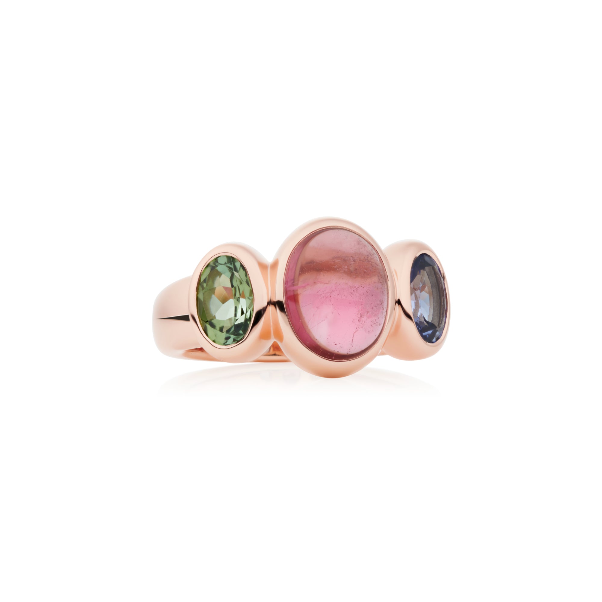 Bron Sushi Ring (8RR4902TBRTCGT) aus Roségold mit Tansanit und Turmalin