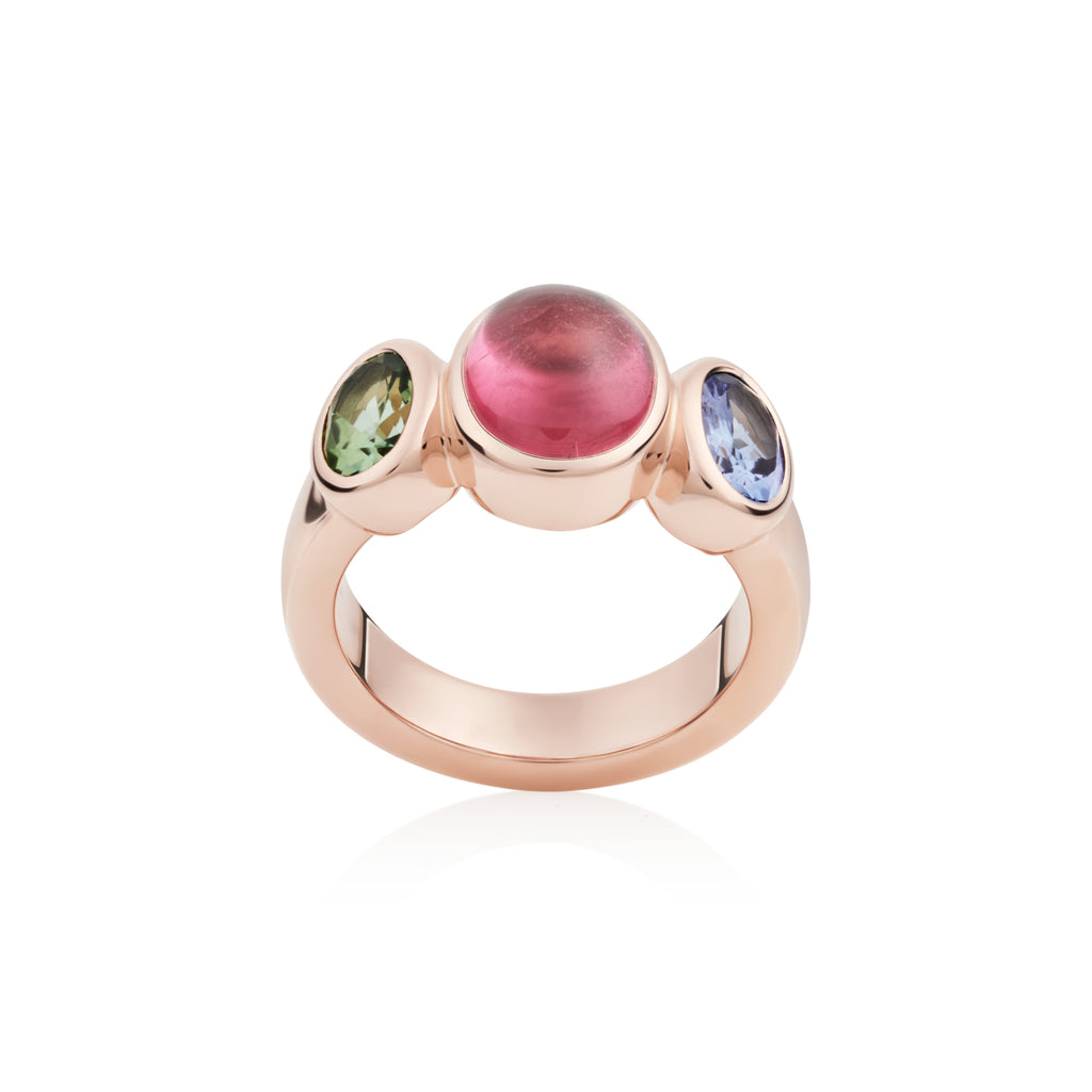 Bron Sushi Ring (8RR4902TBRTCGT) aus Roségold mit Tansanit und Turmalin