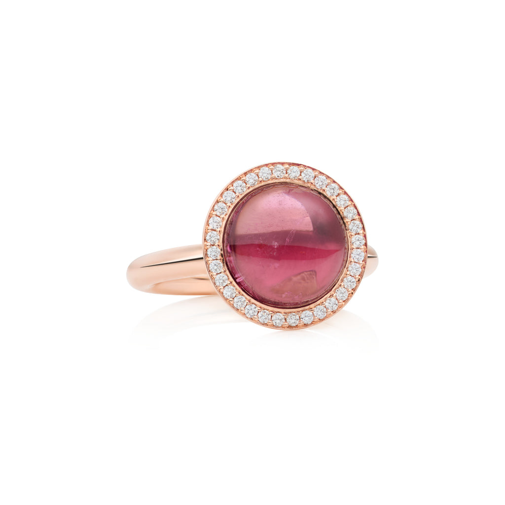 Bron Sushi Ring (8RR4925RTCBR) aus Roségold mit Diamant und Turmalin
