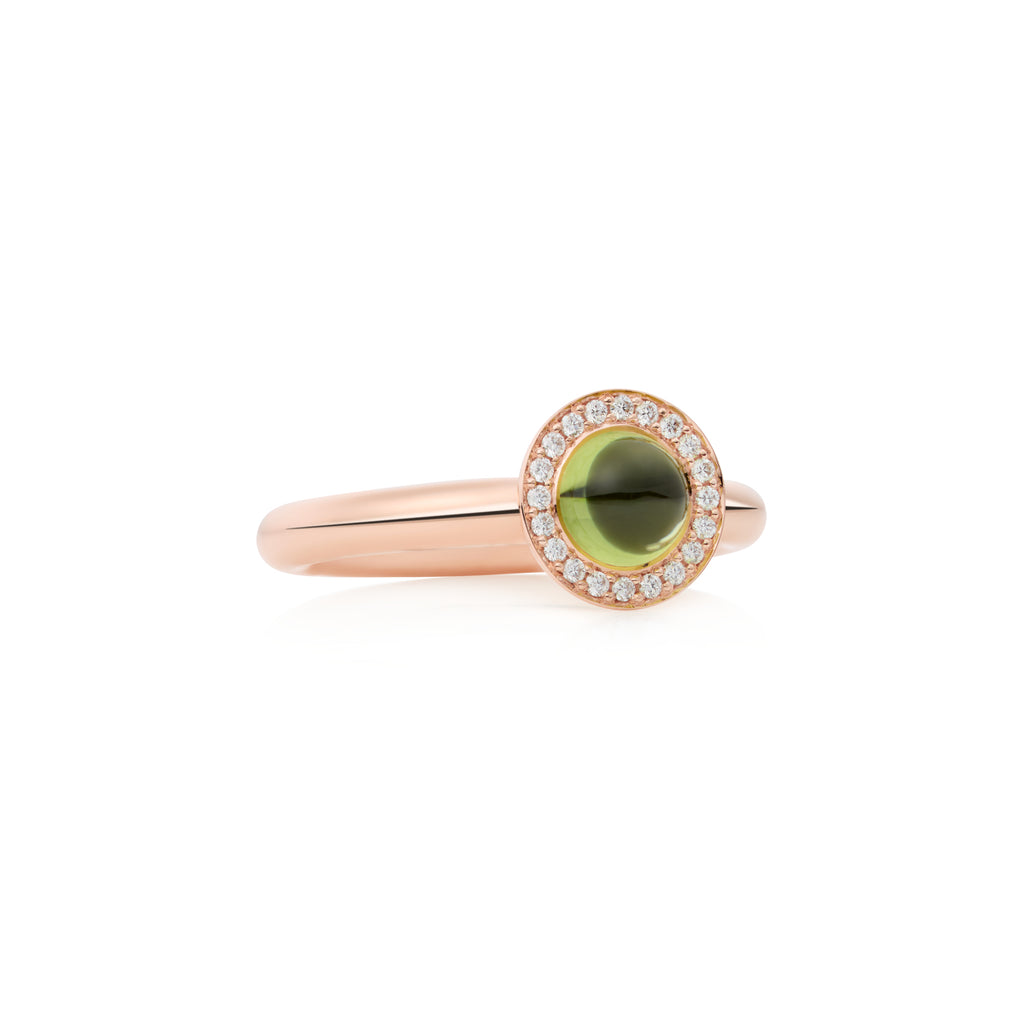 Bron Sushi Ring (8RR4931PECBR) aus Roségold mit Diamant und Peridot