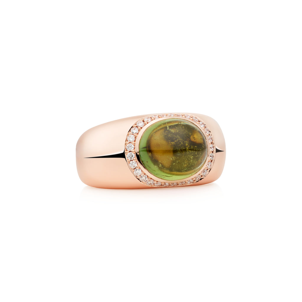 Bron Sushi Ring (8RR4938GTCBR) aus Roségold mit Diamant und Turmalin