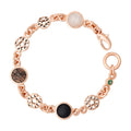 Bron Toujours Ajour Armband (8AR4022MIX01) aus Roségold mit Mondstein, Onyx, Rutilquarz und Saphir