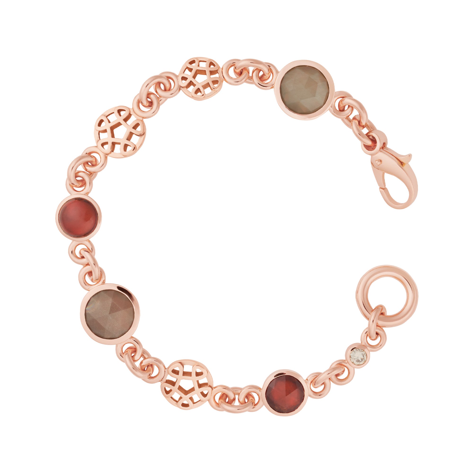 Bron Toujours Ajour Armband (8AR4034MIX1CBR) aus Roségold mit Diamant und Mondstein