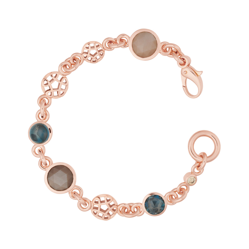 Bron Toujours Ajour Armband (8AR4034MIX2CBR) aus Roségold mit Diamant, Mondstein und Topas