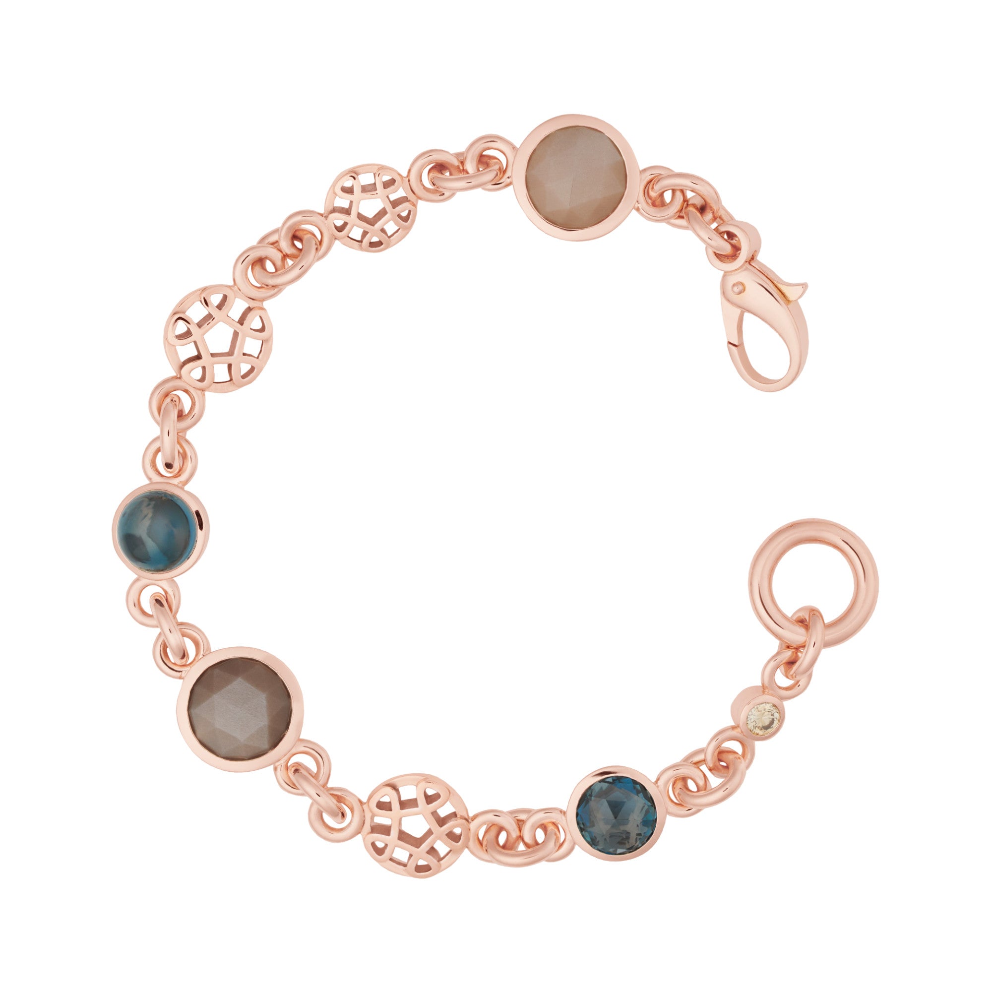 Bron Toujours Ajour Armband (8AR4034MIX2CBR) aus Roségold mit Diamant, Mondstein und Topas
