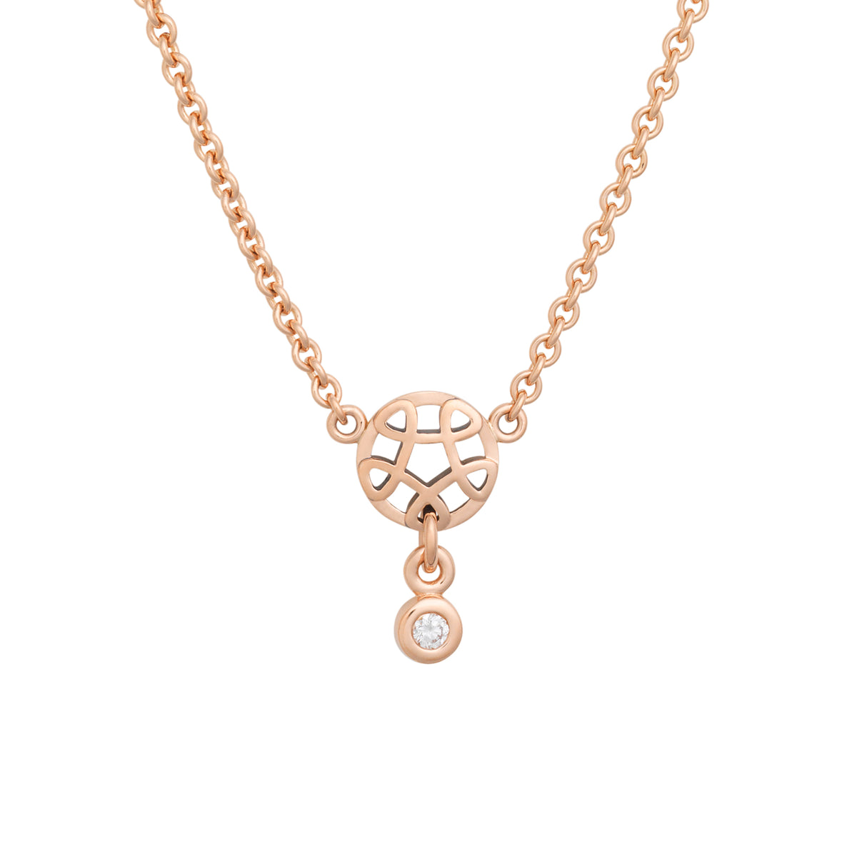Bron Toujours Ajour Halskette (8CR4419BR) aus Roségold mit Diamant