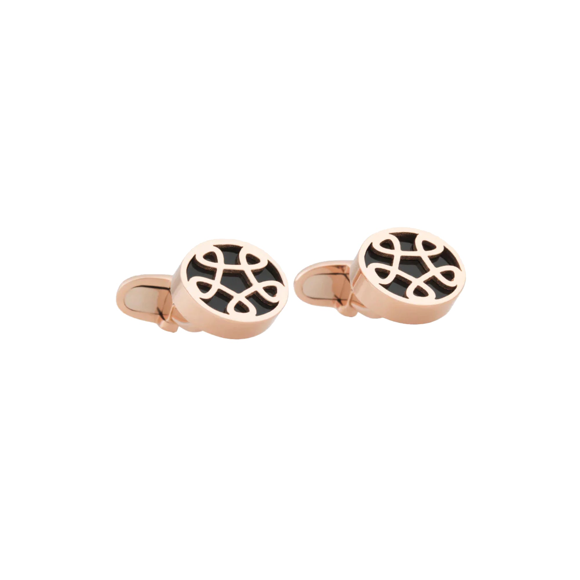 Bron Toujours Ajour Manschettenknöpfe (8MR0540ON) aus Roségold mit Onyx