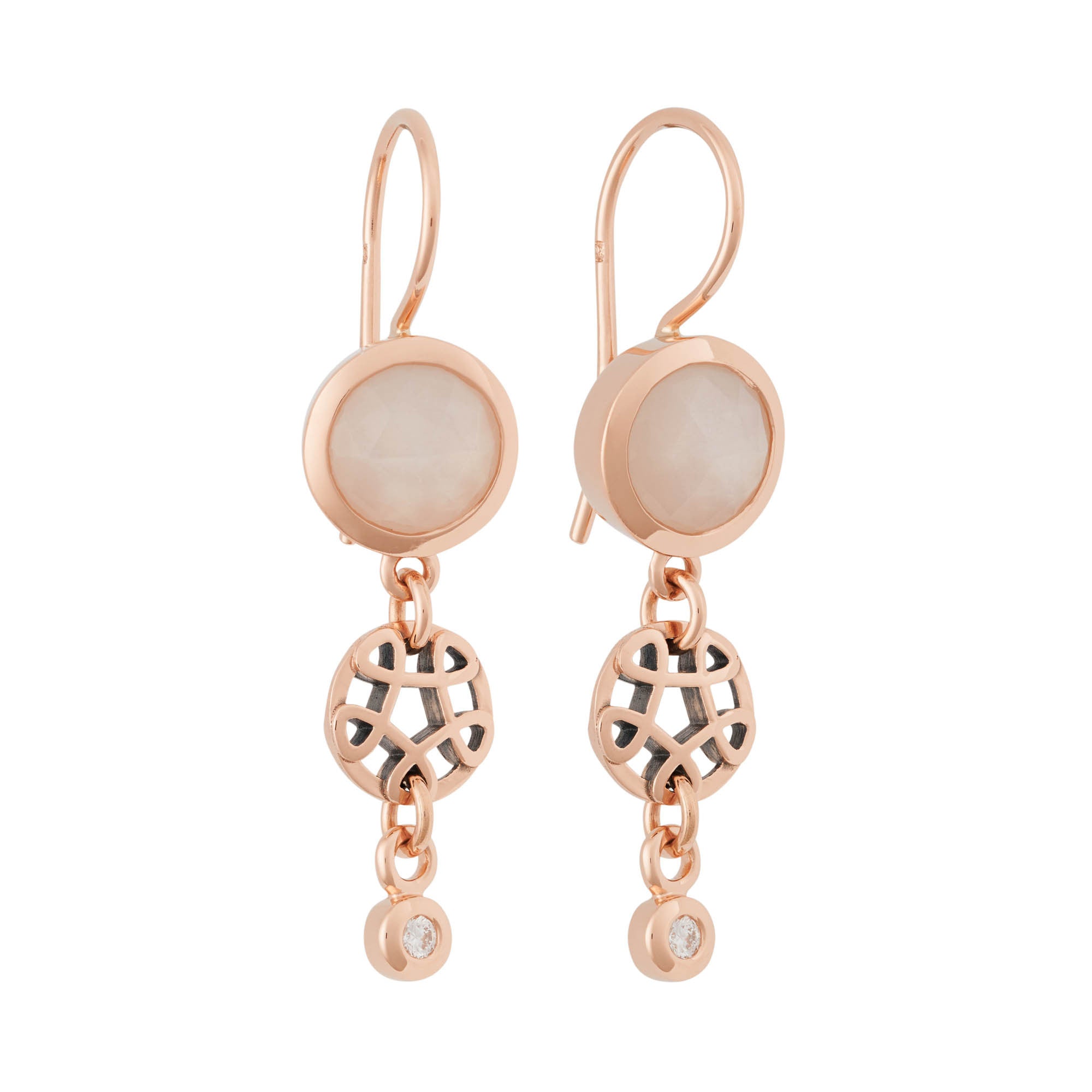 Bron Toujours Ajour Ohrschmuck (8OR4842MWBBR) aus Roségold mit Diamant und Mondstein
