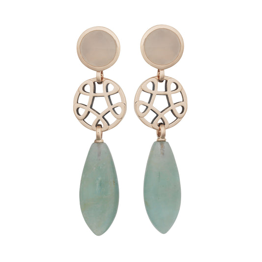 Toujours Ajour Ohrringe • Aquamarin • Mondstein von Bron (8OR4819MWBAQ)