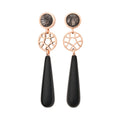 Bron Toujours Ajour Ohrschmuck (8OR4819QBBON) aus Roségold mit Onyx und Rutilquarz
