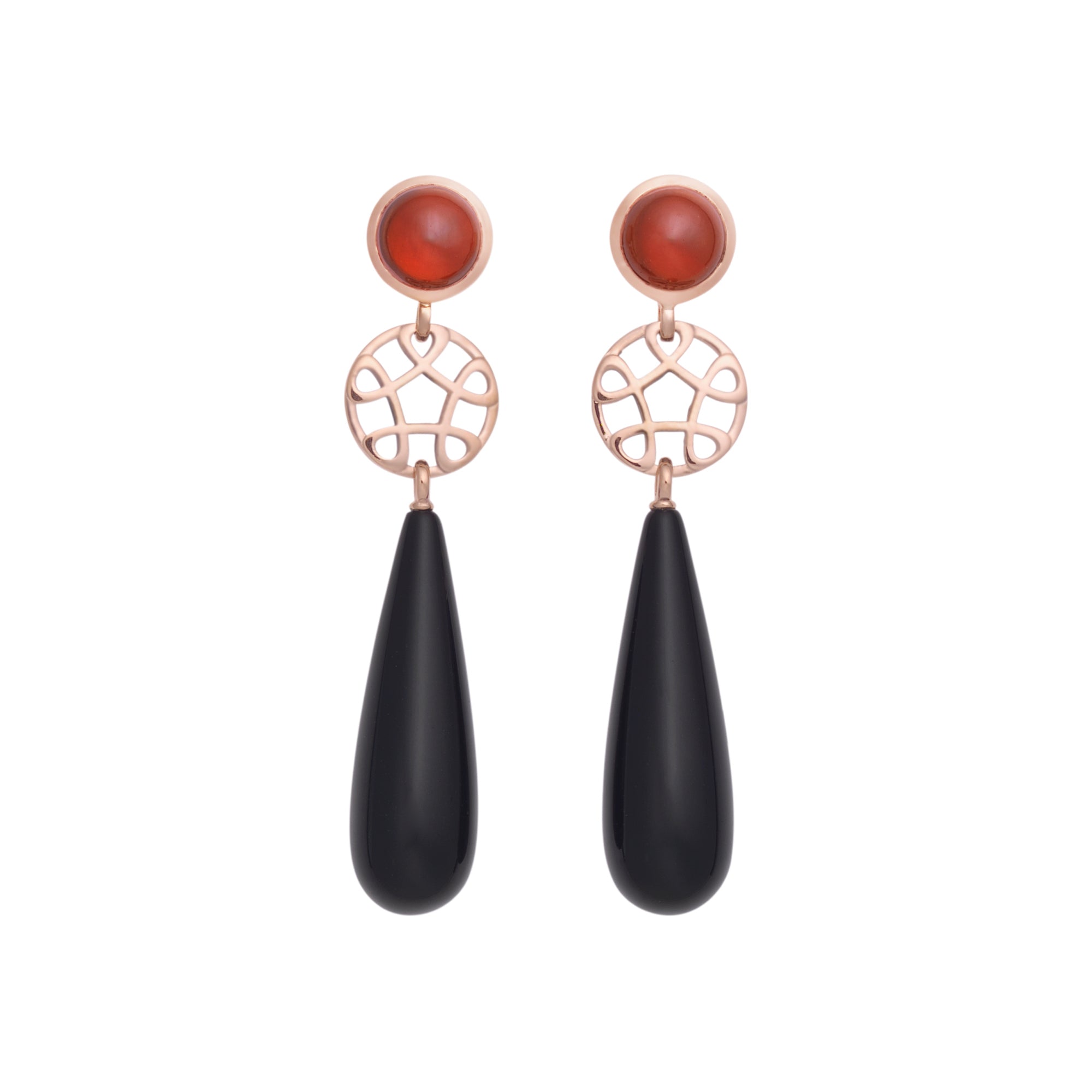 Bron Toujours Ajour Ohrschmuck (8OR4819HECON) aus Roségold mit Onyx