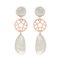 Bron Toujours Ajour Ohrschmuck (8OR4819MAQCMW) aus Roségold mit Aquamarin und Mondstein