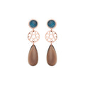 Bron Toujours Ajour Ohrschmuck (8OR4819TLCSQD) aus Roségold mit Rauchquarz und Topas
