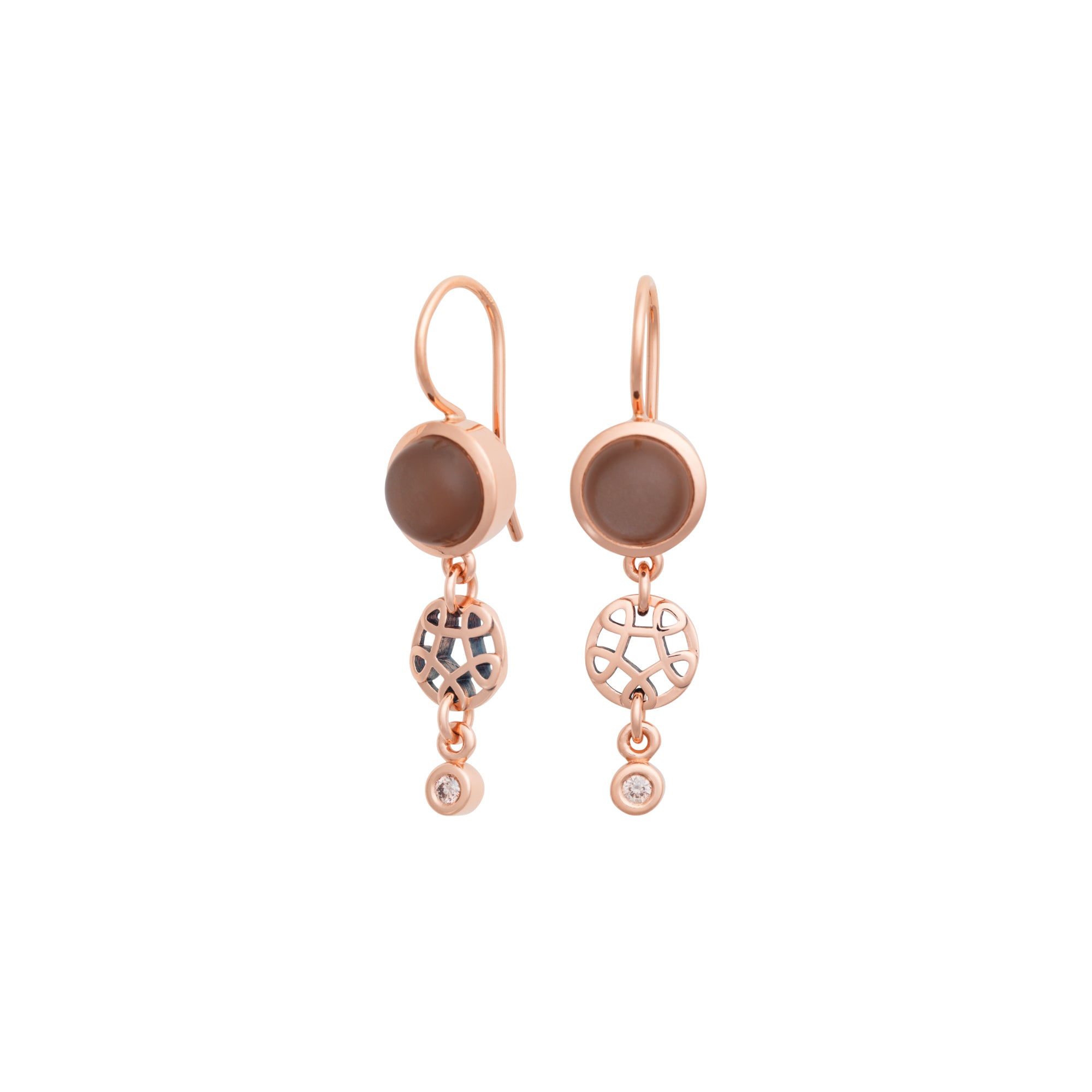 Bron Toujours Ajour Ohrschmuck (8OR4842MSCCBR) aus Roségold mit Diamant und Mondstein