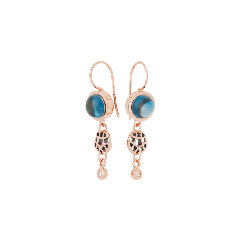 Bron Toujours Ajour Ohrschmuck (8OR4842TLCBR) aus Roségold mit Diamant und Topas
