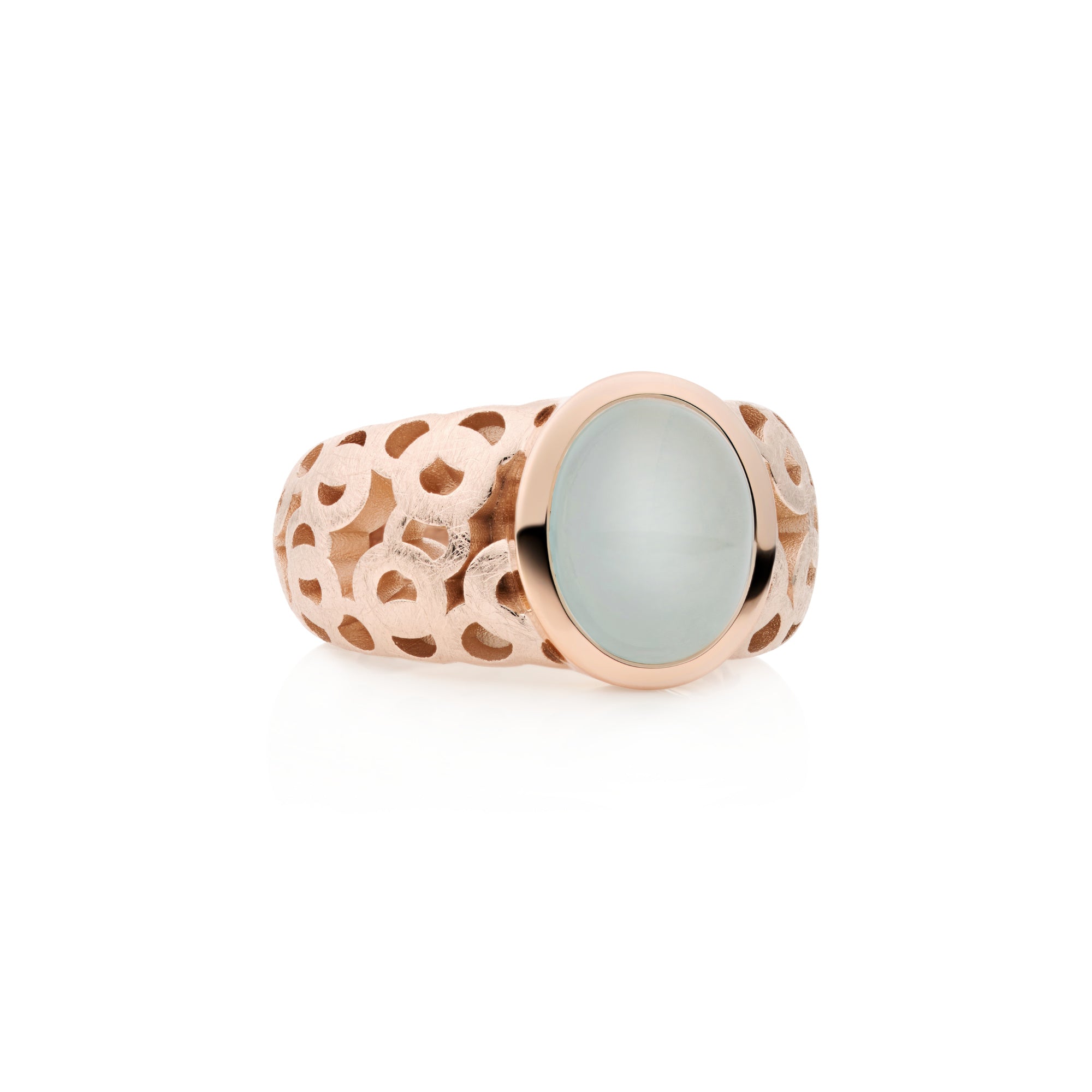 Bron Toujours Ajour Ring (8RR4823MAQC) aus Roségold mit Aquamarin