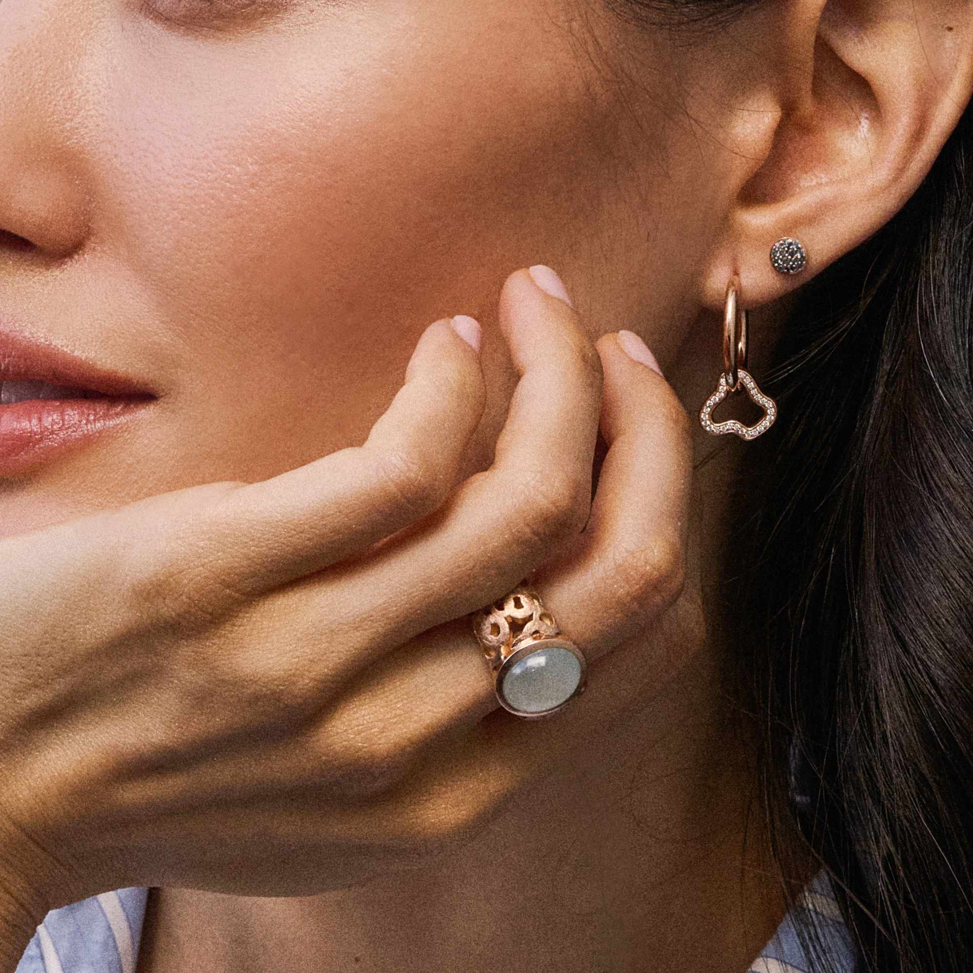 Bron Toujours Ajour Ring (8RR4823MAQC) aus Roségold mit Aquamarin