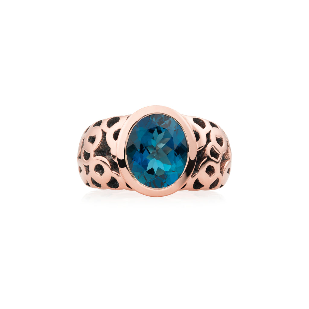Bron Toujours Ajour Ring (8RR4823TL) aus Roségold mit Topas