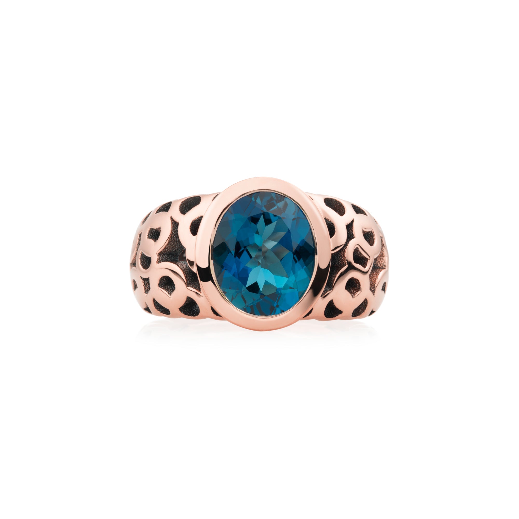 Bron Toujours Ajour Ring (8RR4823TL) aus Roségold mit Topas