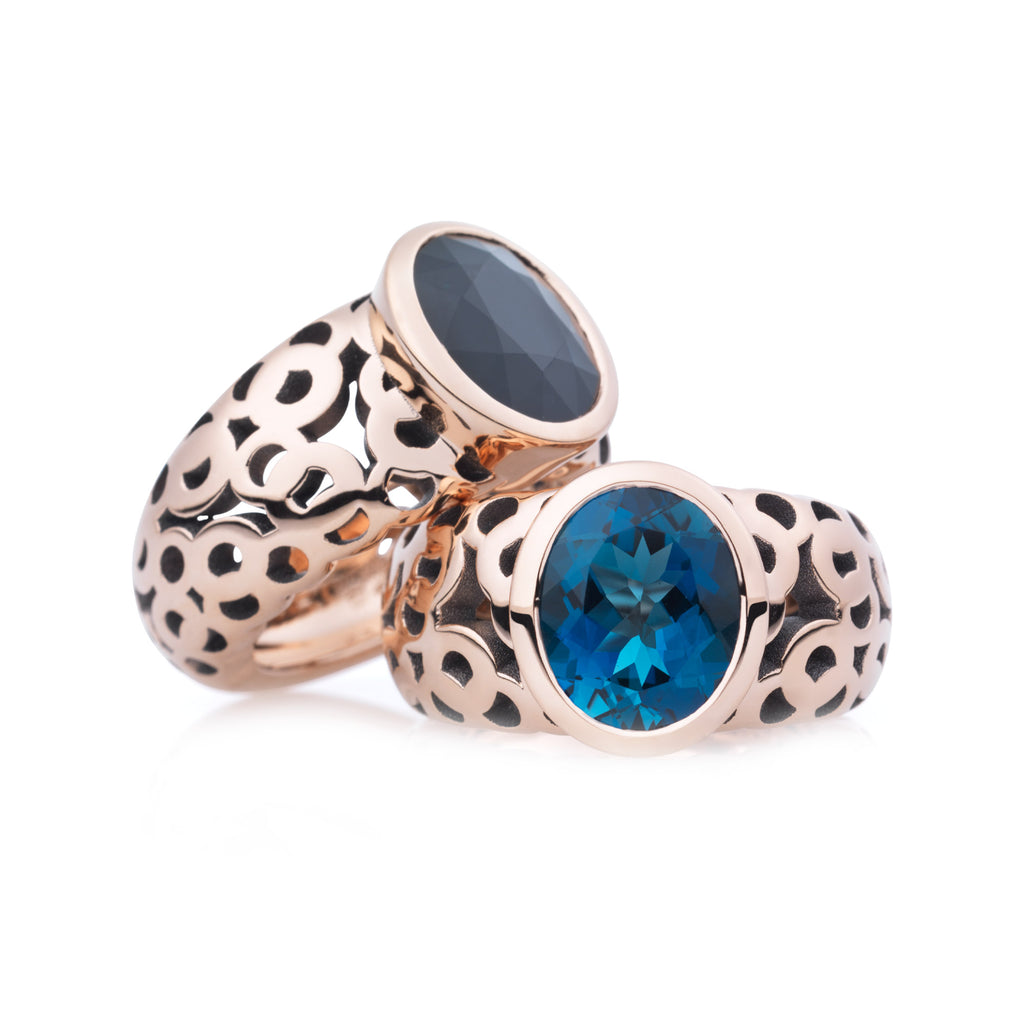 Bron Toujours Ajour Ring (8RR4823TL) aus Roségold mit Topas