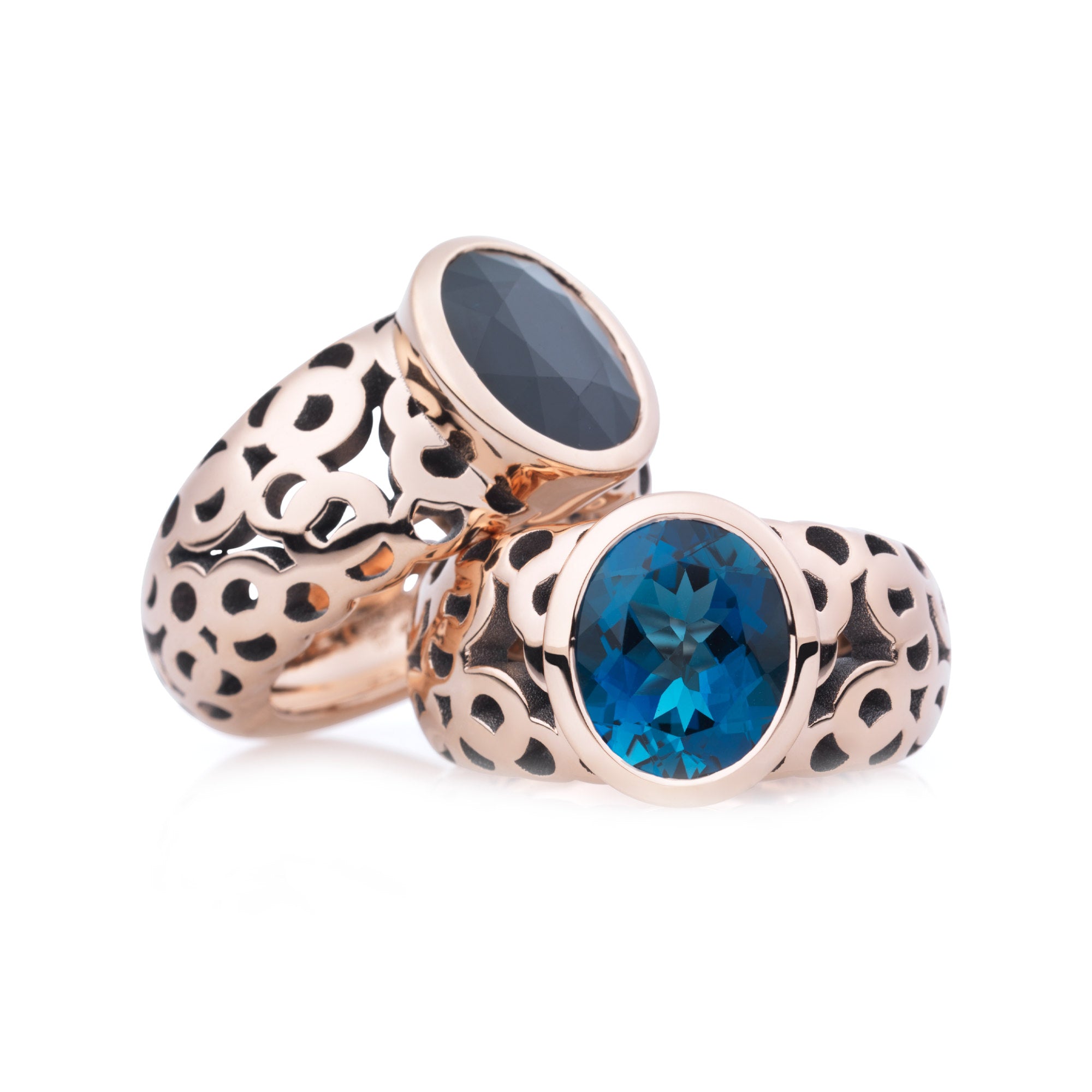 Bron Toujours Ajour Ring (8RR4823TL) aus Roségold mit Topas