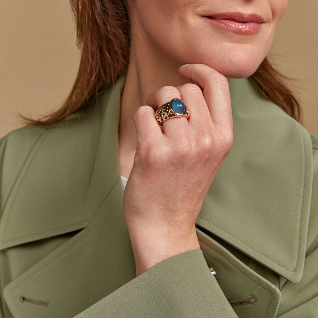 Bron Toujours Ajour Ring (8RR4823TLC) aus Roségold mit Topas