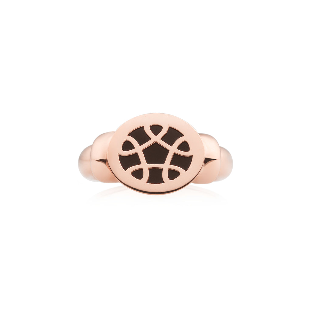 Bron Toujours Ajour Ring (8RR4843ON) aus Roségold mit Onyx