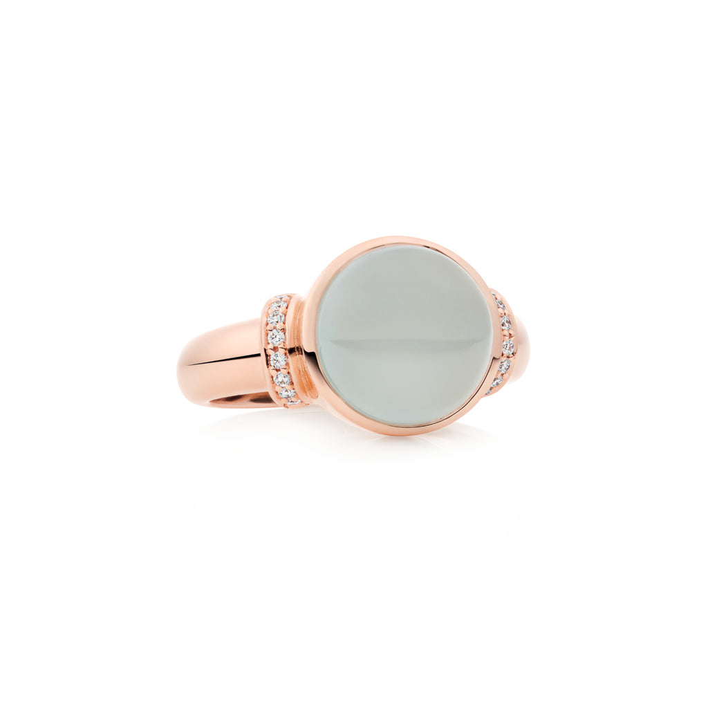 Bron Toujours Ajour Ring (8RR4876AQCBR) aus Roségold mit Aquamarin und Diamant