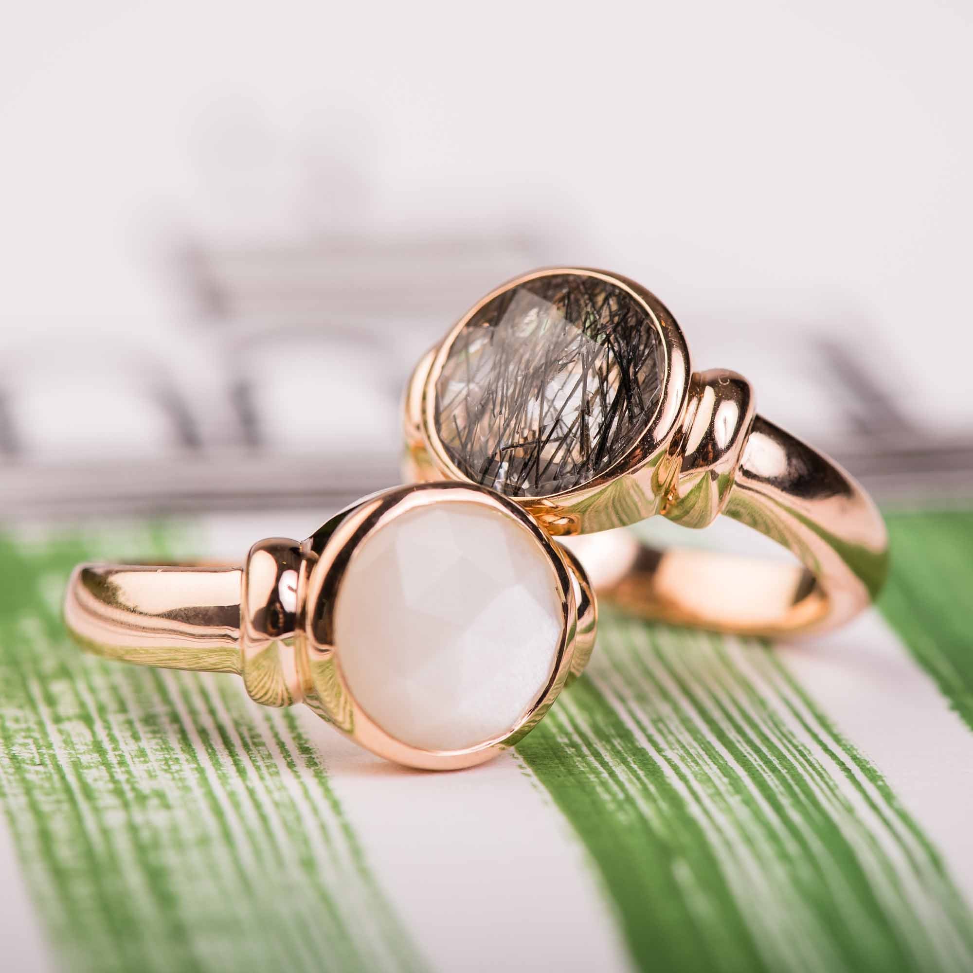 Bron Toujours Ajour Ring (8RR4876QBB) aus Roségold mit Rutilquarz