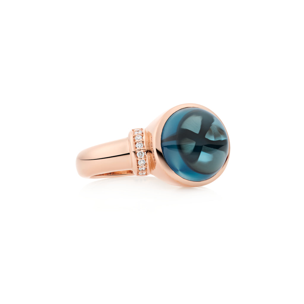 Bron Toujours Ajour Ring (8RR4876TLCBR) aus Roségold mit Diamant und Topas