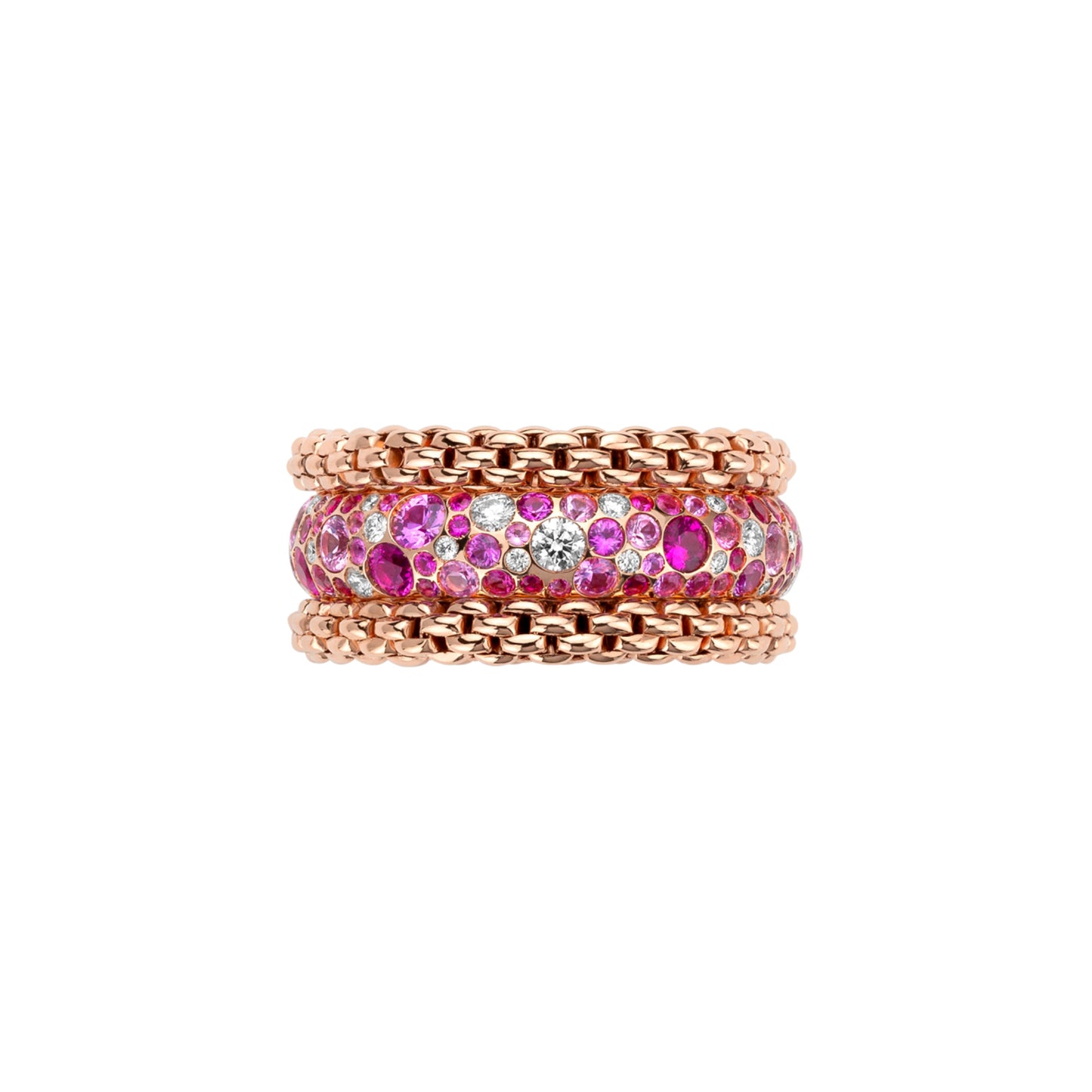 Bubble Ring mit Diamanten und rosa Saphiren, Roségold • Diamant • Saphir von FOPE (71208AX_P3_R_XBX_140)