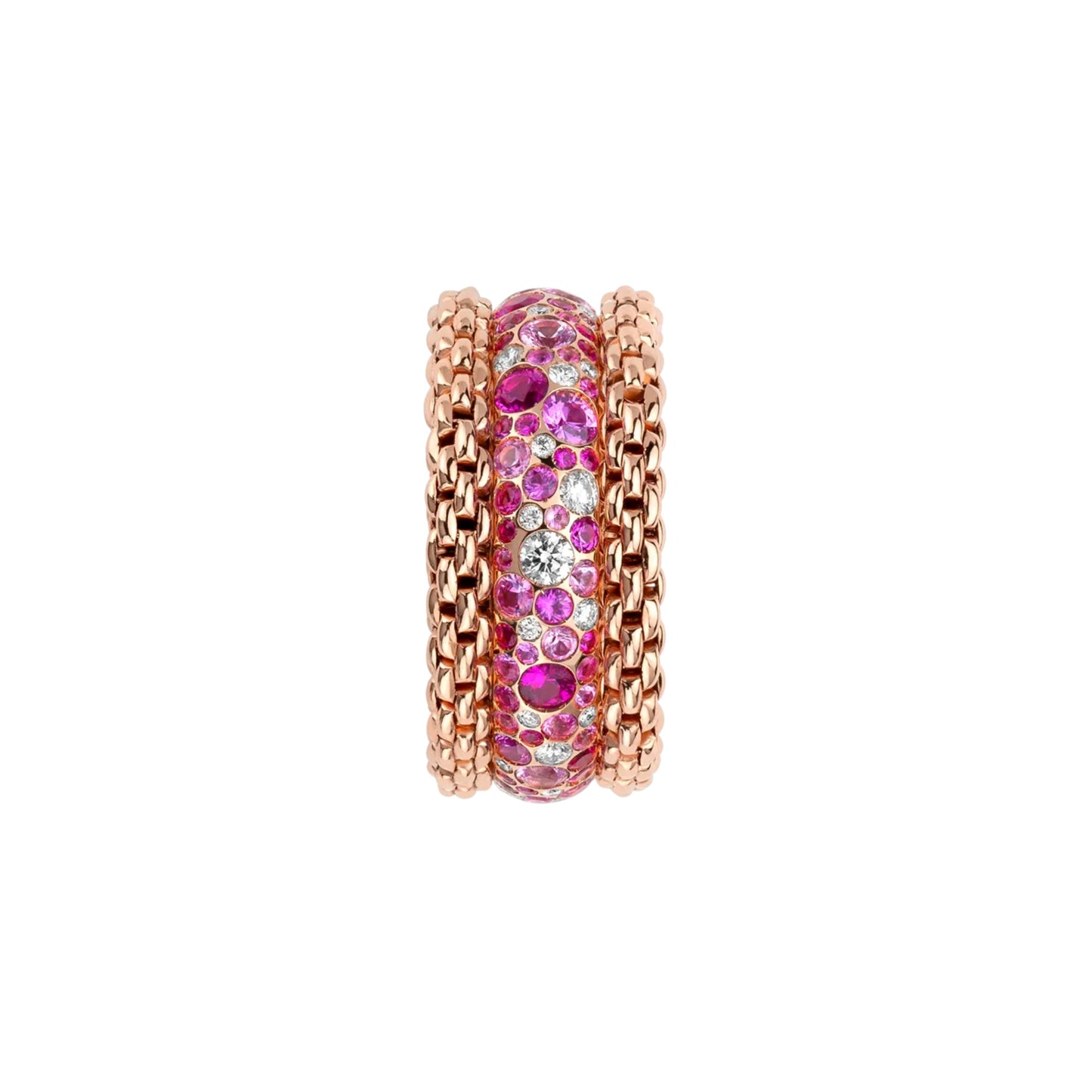 Bubble Ring mit Diamanten und rosa Saphiren, Roségold • Diamant • Saphir von FOPE (71208AX_P3_R_XBX_140)