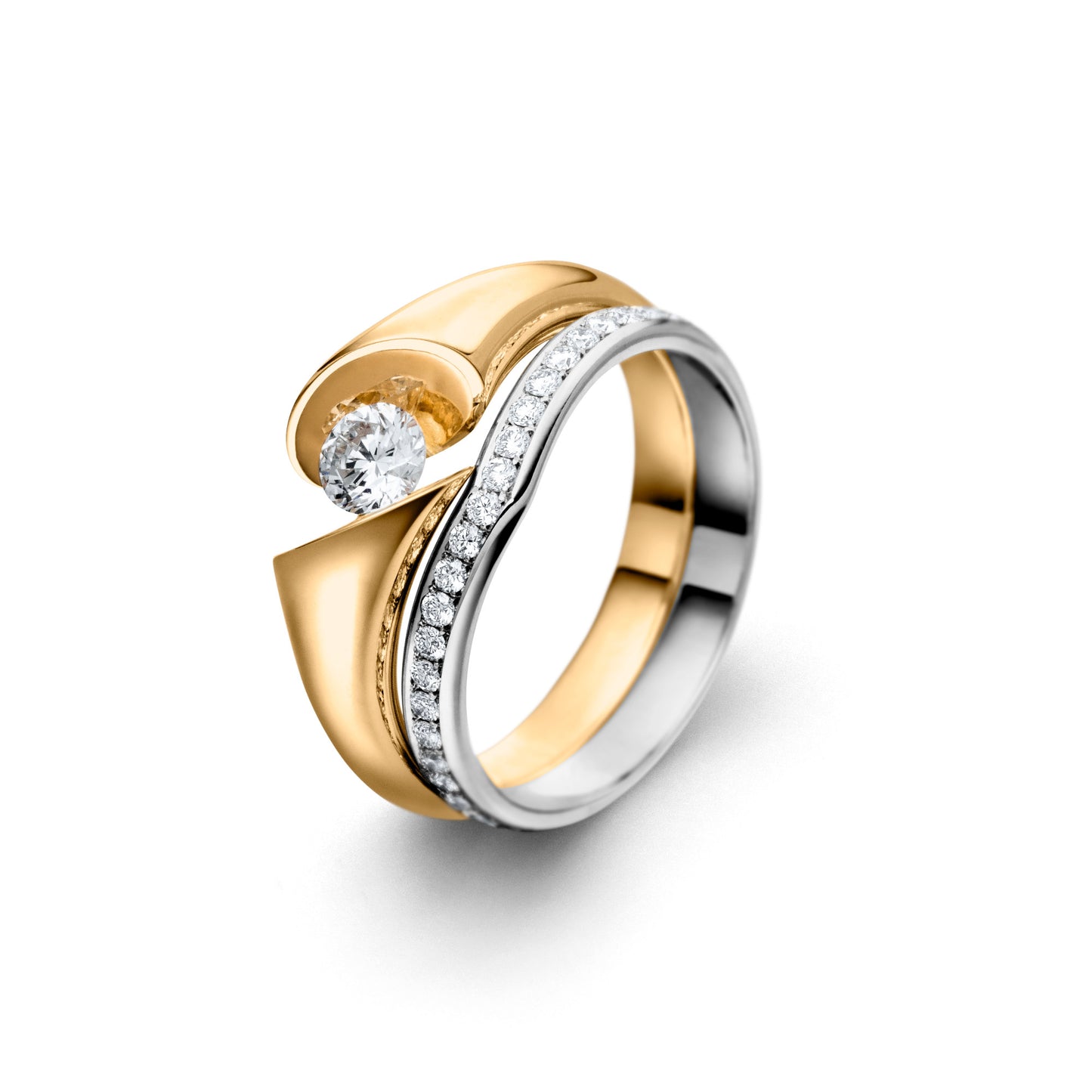 CALLA Diamantring, Weißgold • Diamant von Schaffrath (218_C24T1_18_WW)