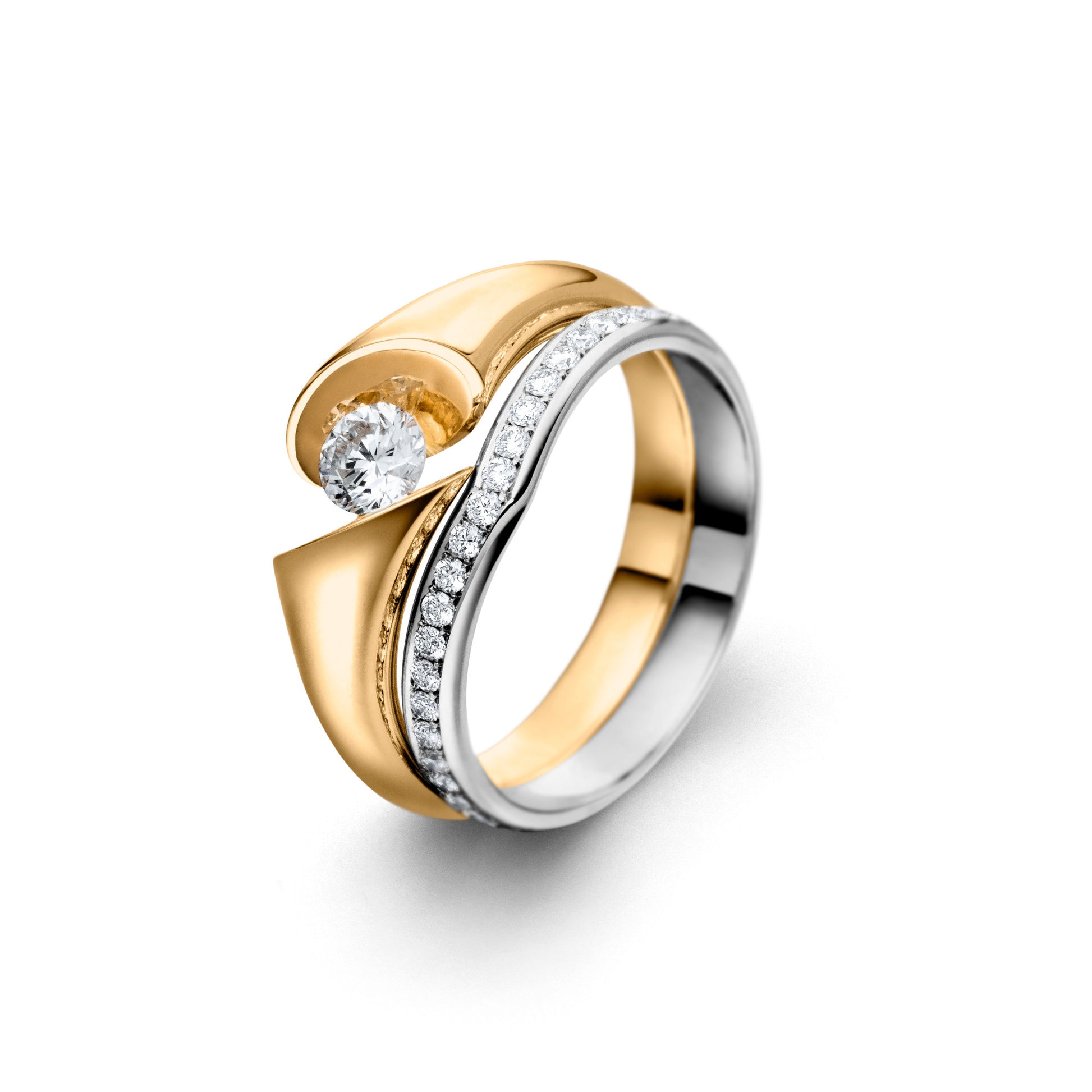 CALLA Diamantring, Weißgold • Diamant von Schaffrath (218_C24T1_18_WW)