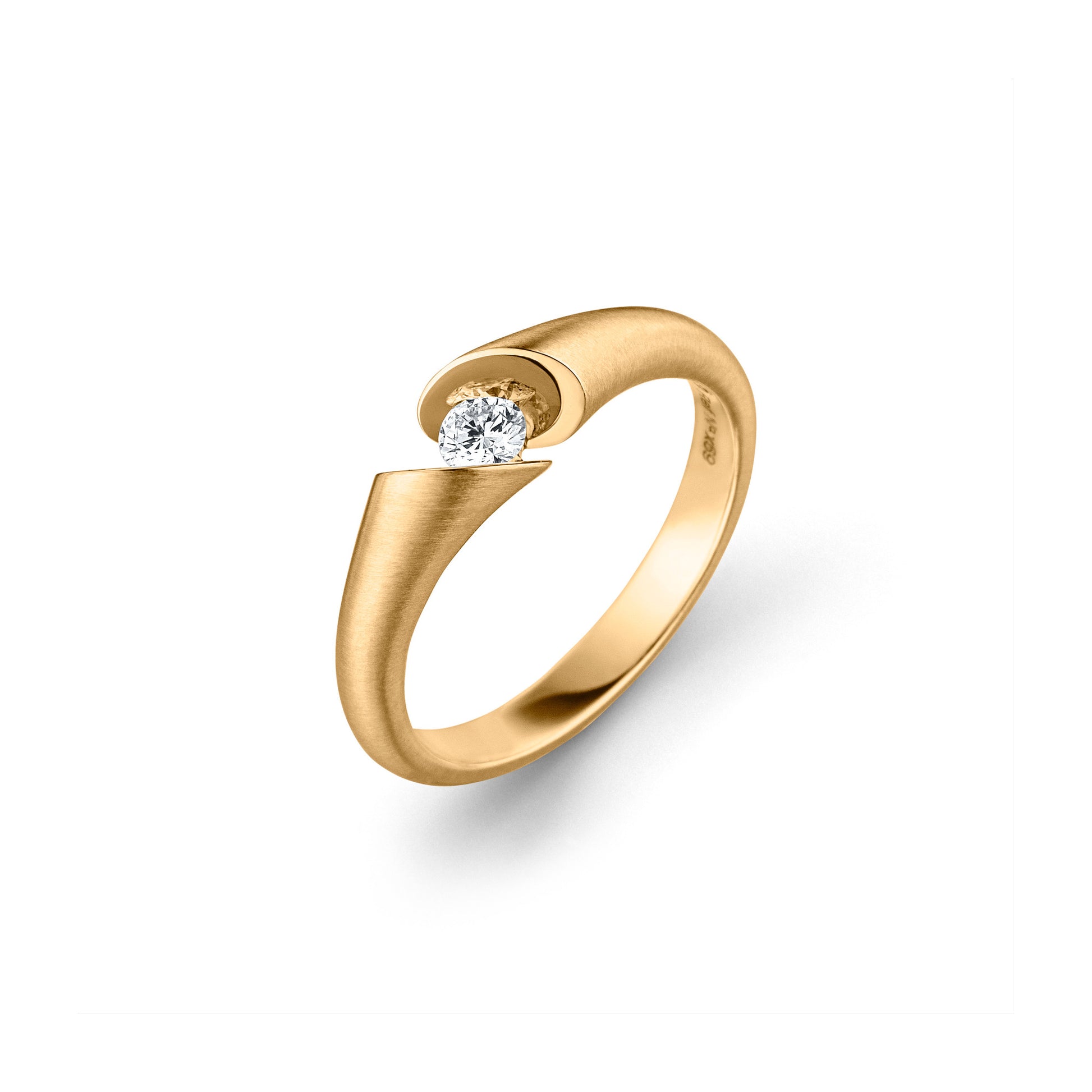 CALLA Solitaire Ring, Gelbgold • Diamant von Schaffrath (118-CALLA-15-GW)