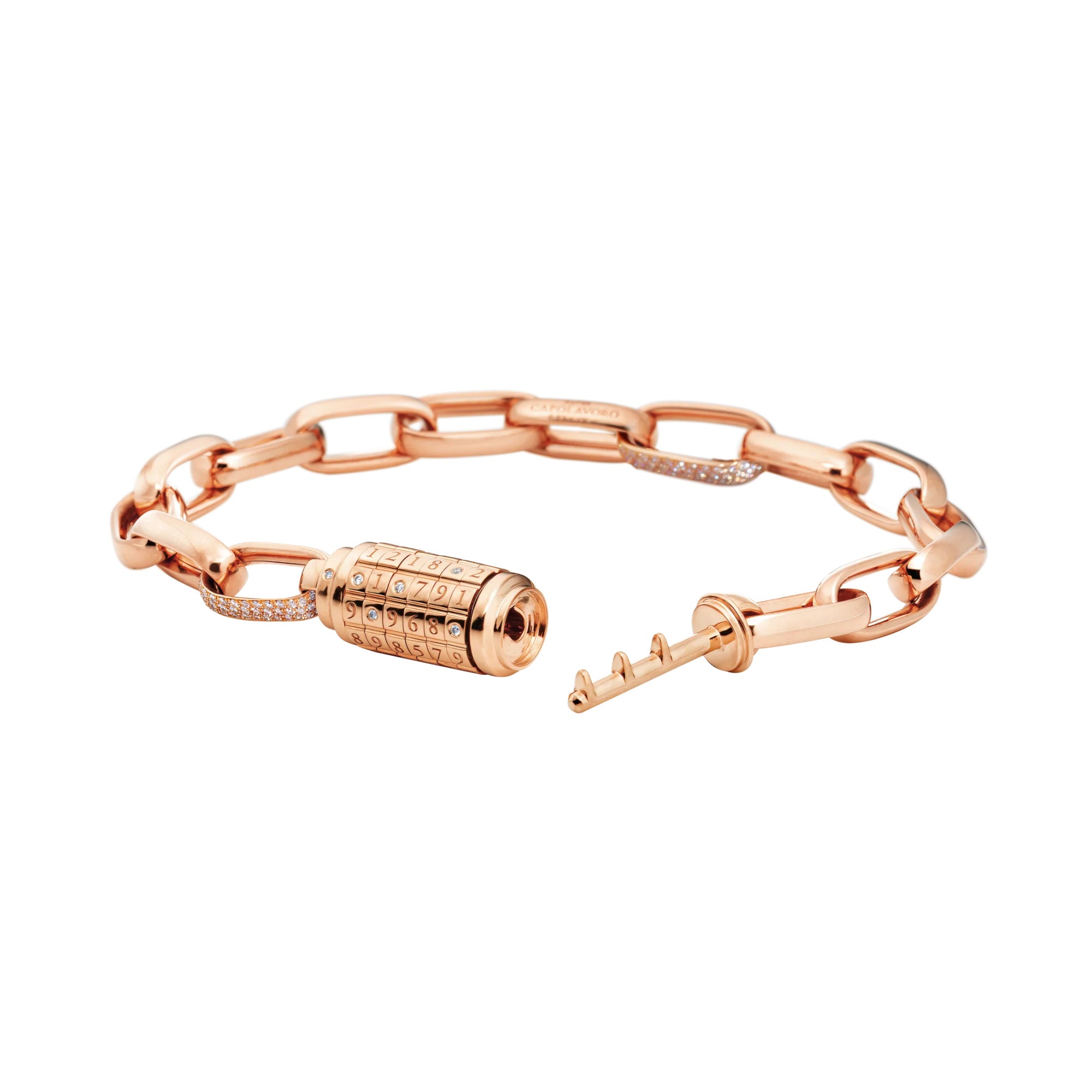 Capolavoro Armband Love Lock 02 - AB9BRW00381.INNEN.17.5 (5-M) aus Roségold mit Diamant