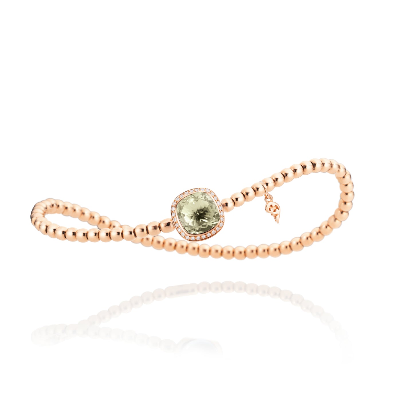 Armband Twinkle Balloon, Roségold • Diamant • Prasiolith von Capolavoro (AB9PRA00373.INNEN.17)