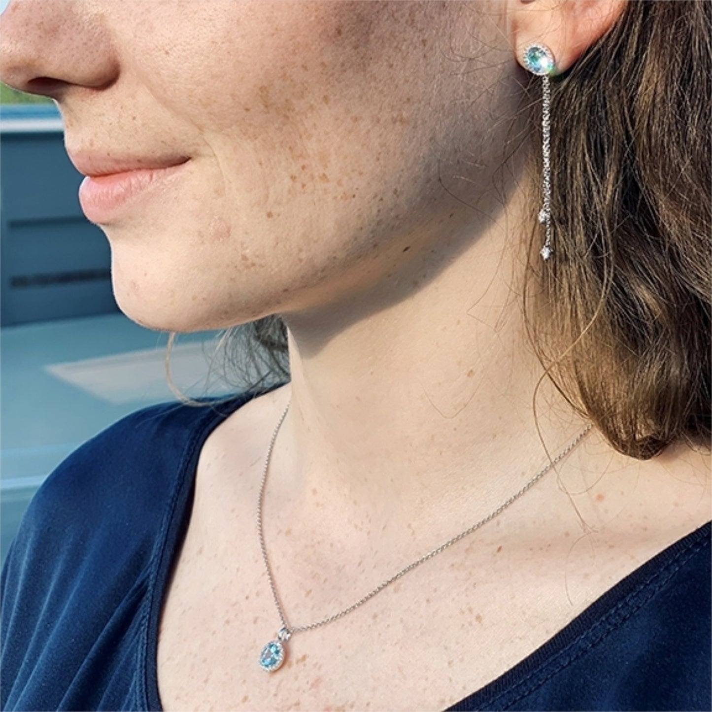 Capolavoro Collier Espressivo (CO8TOA02037-M) aus Weißgold mit Diamant und Topas