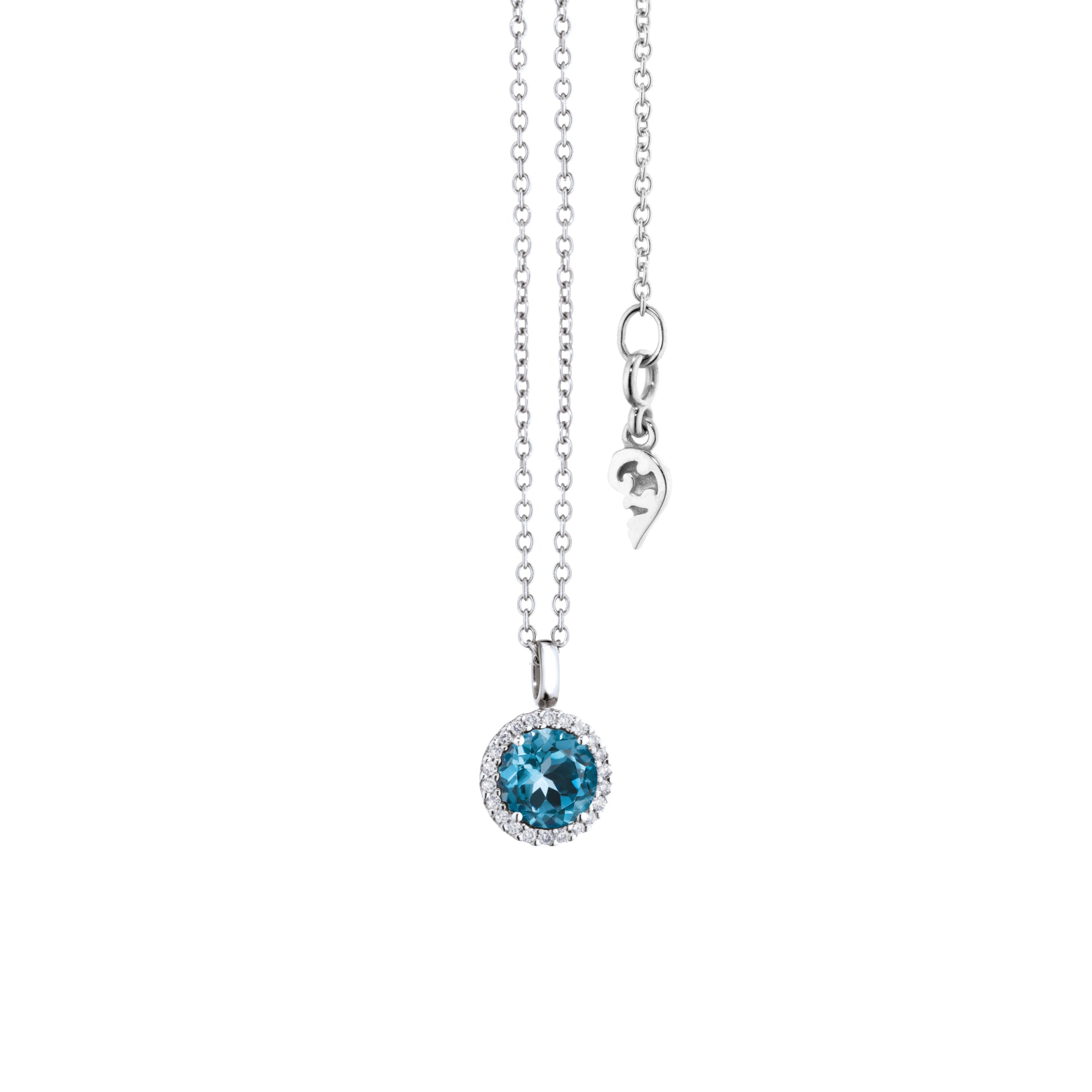 Capolavoro Collier Espressivo (CO8TOL02037-M) aus Weißgold mit Diamant und Topas