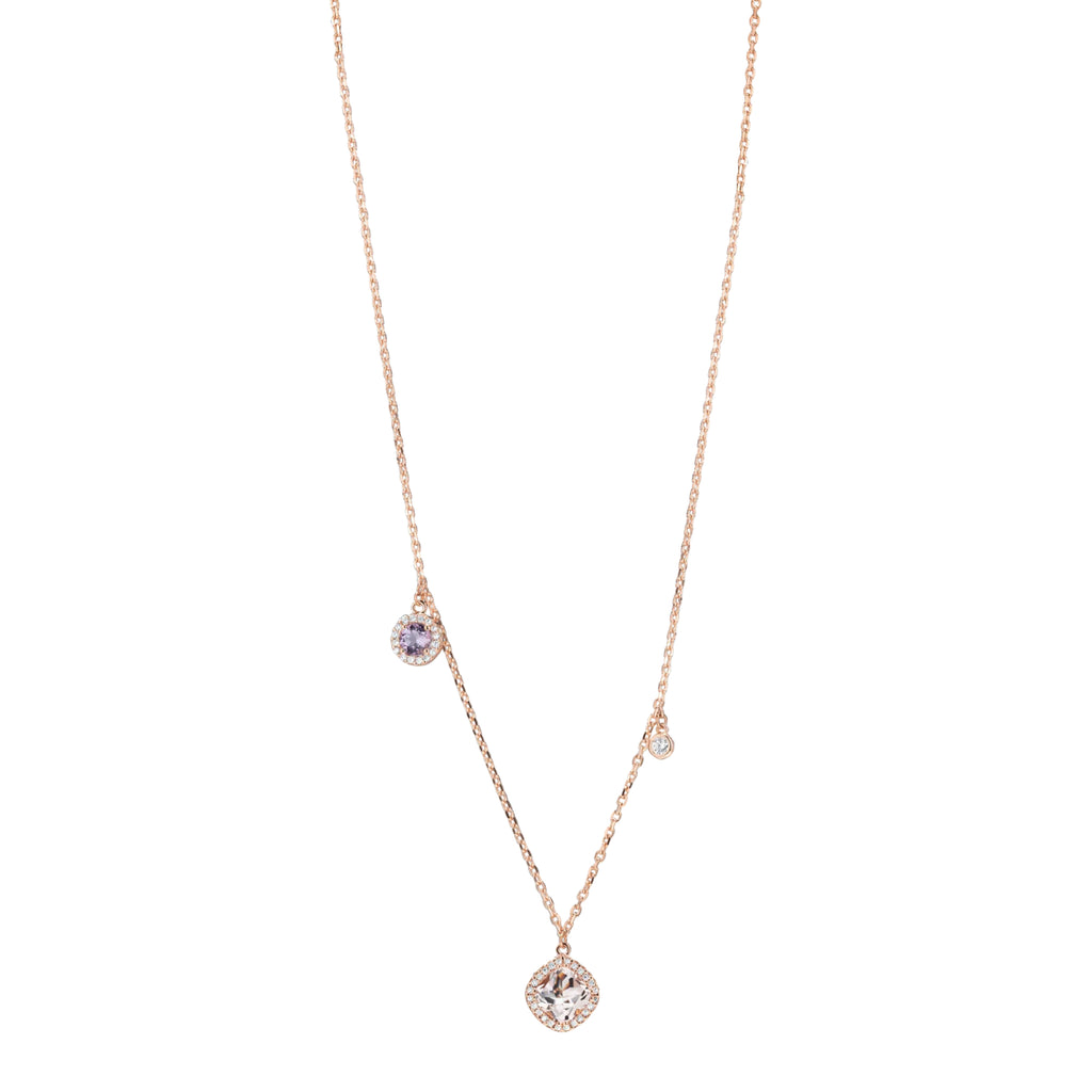 Capolavoro Collier Espressivo (CO9MOG00657) aus Roségold mit Amethyst, Diamant und Morganit