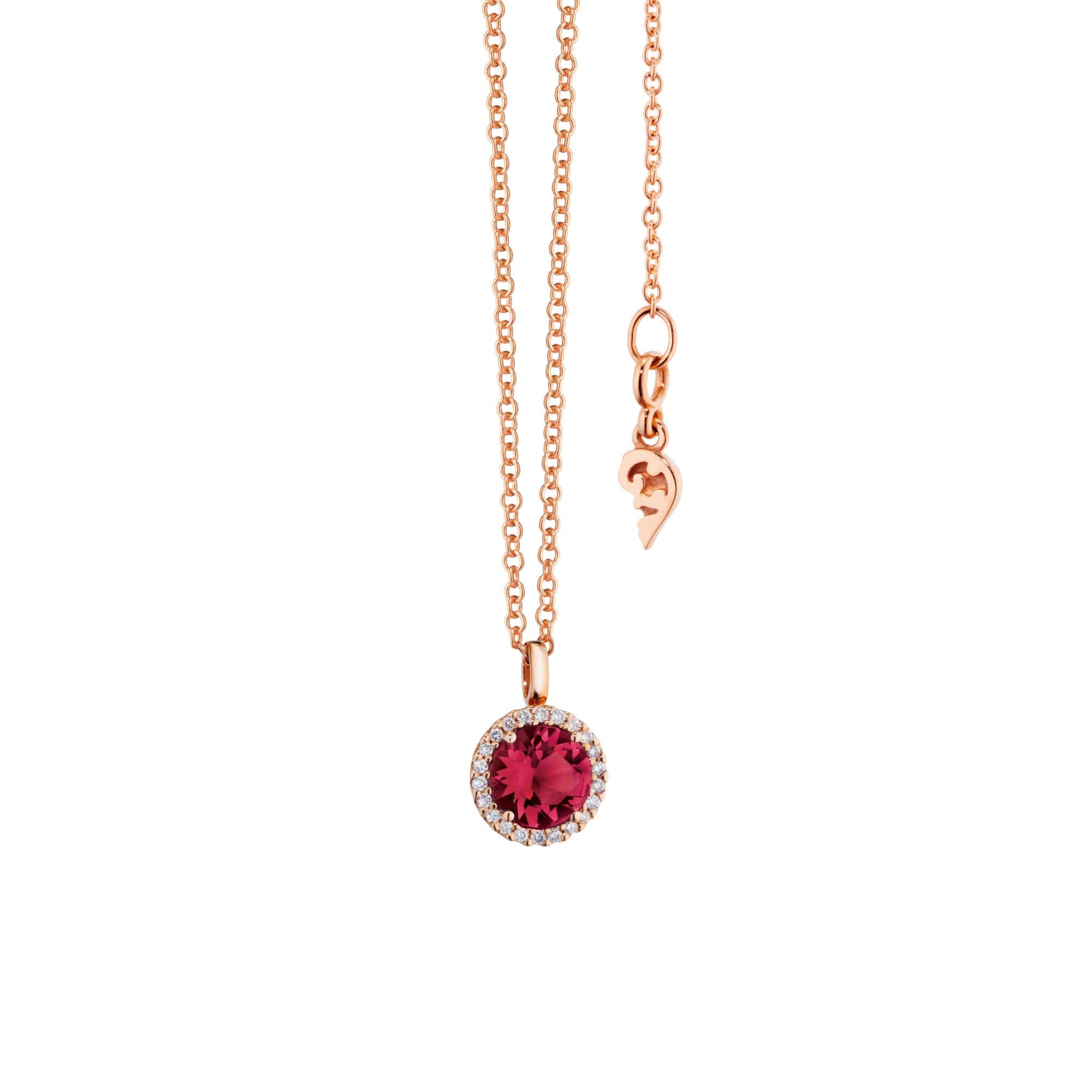 Capolavoro Collier Espressivo (CO9RHO02037-M) aus Roségold mit Diamant und Rhodolith
