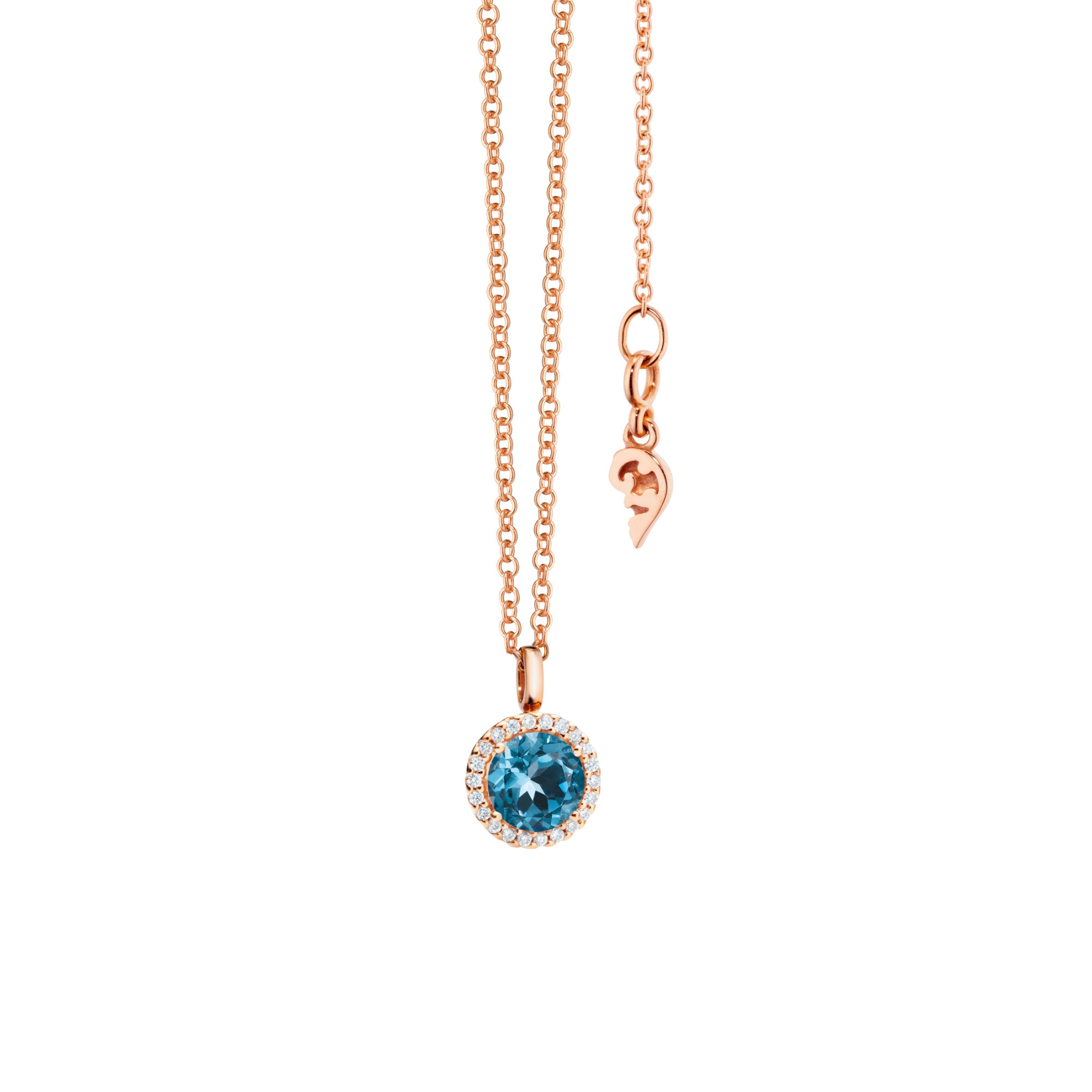 Capolavoro Collier Espressivo (CO9TOL02037-M) aus Roségold mit Diamant und Topas