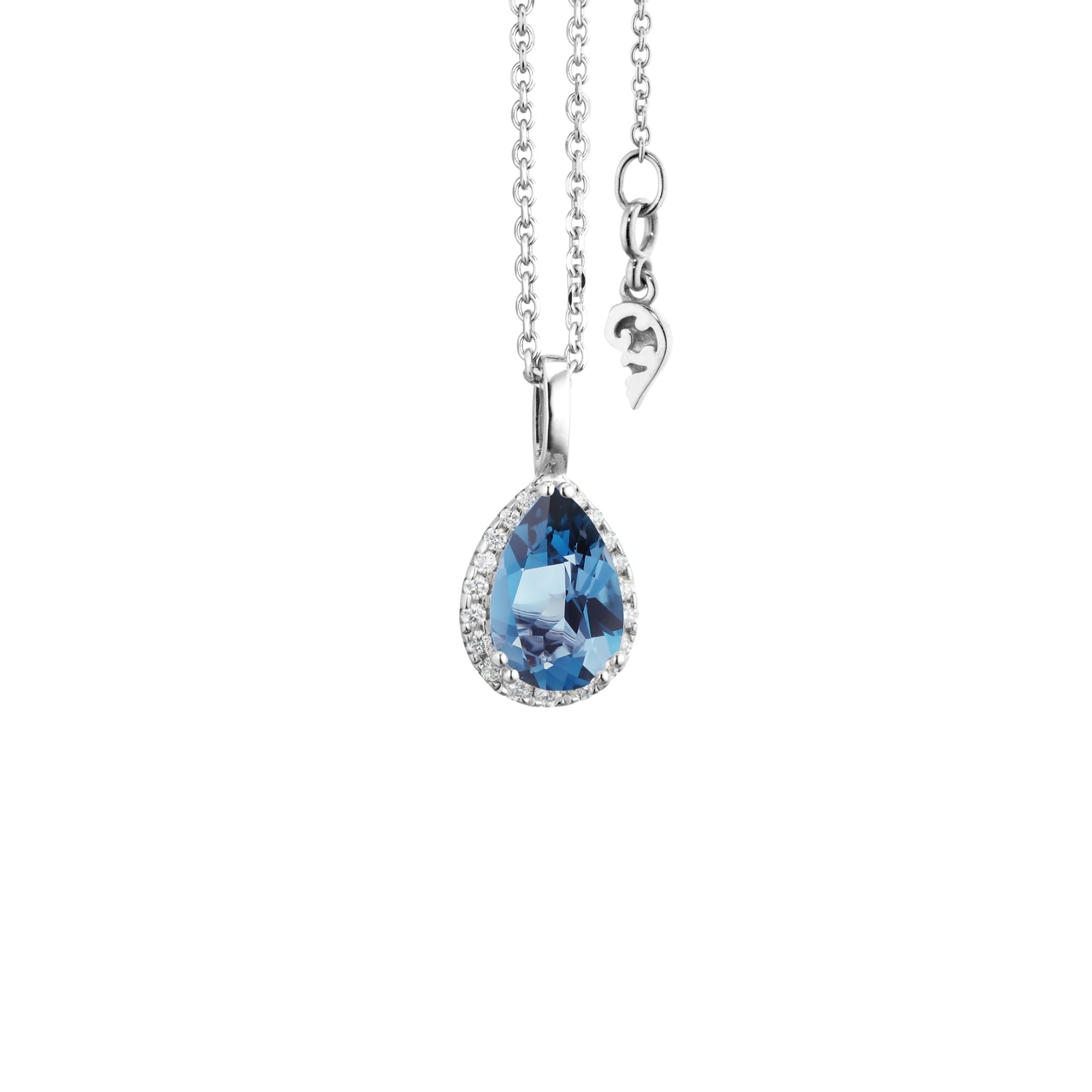 Capolavoro Collier Jennifer Espressivo (CO8TOL00605-M) aus Weißgold mit Diamant und Topas