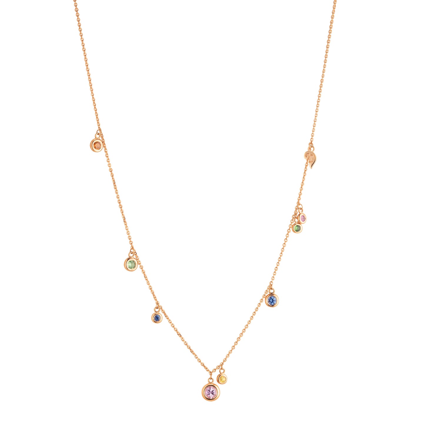 Collier Prosecco , Roségold • Saphir von Capolavoro (CO9SMC00676.RAINBOW)