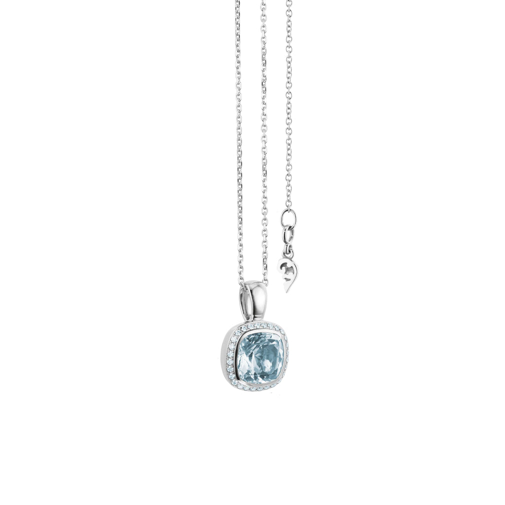Capolavoro Collier Twinkle Balloon (CO8TOA00647) aus Weißgold mit Diamant und Topas
