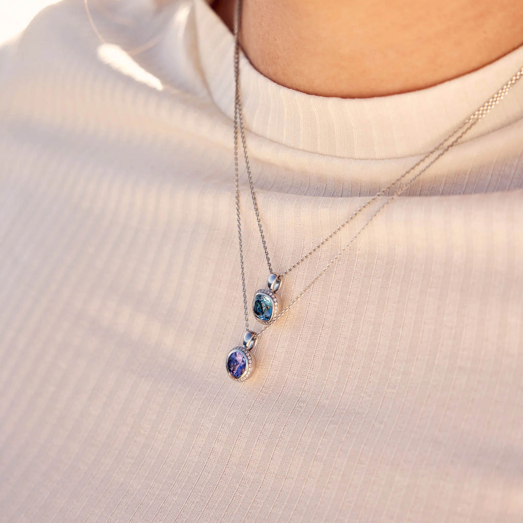 Capolavoro Collier Twinkle Balloon (CO8TOA00647) aus Weißgold mit Diamant und Topas