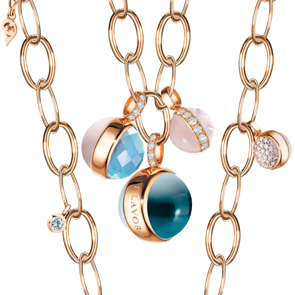 Collier Velluto Highlight, Roségold • Edelsteine von Capolavoro (CO9TOA00650)