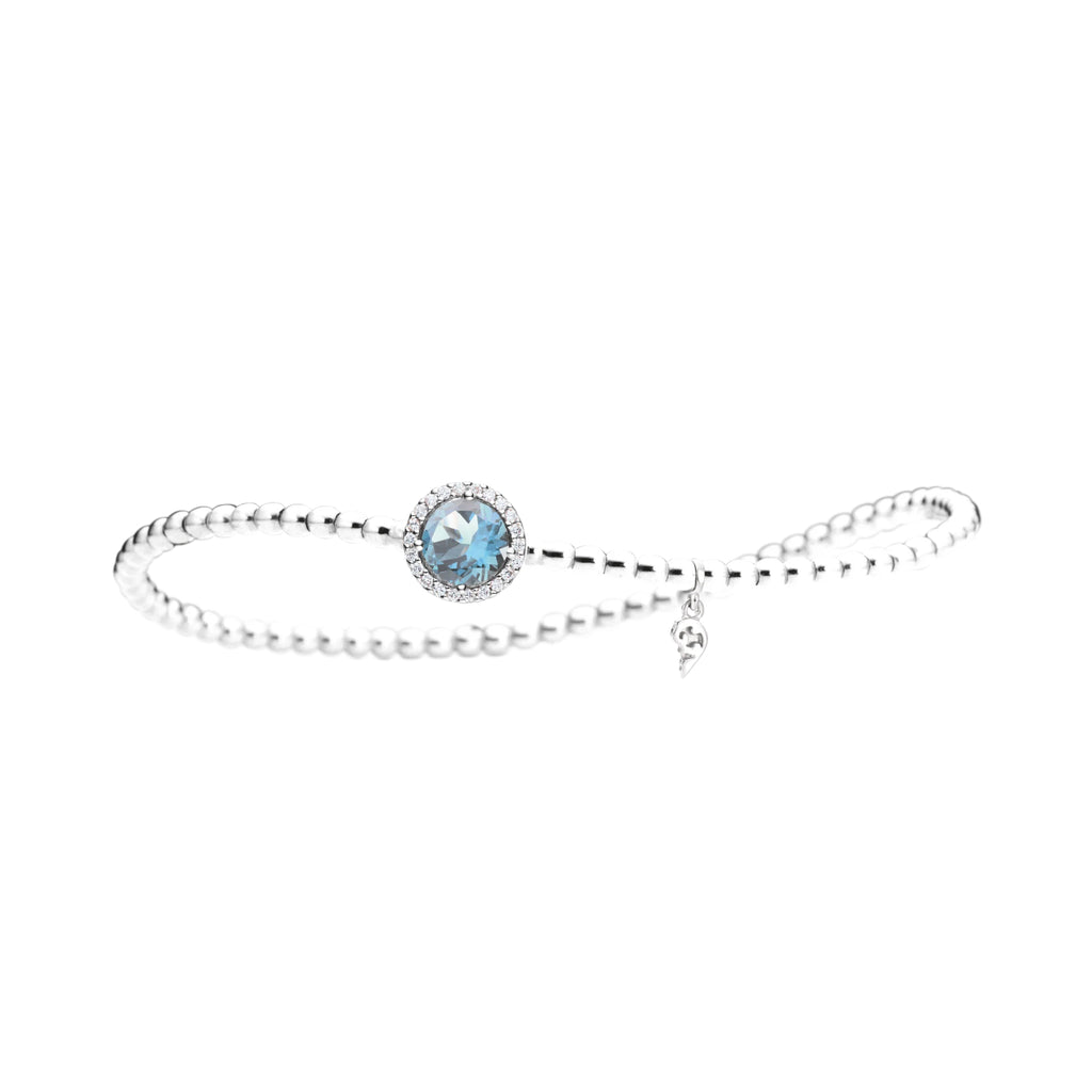 Capolavoro Flexibles Armband Espressivo - AB8T00170.INNEN.17 (17-M) aus Weißgold mit Diamant und Topas