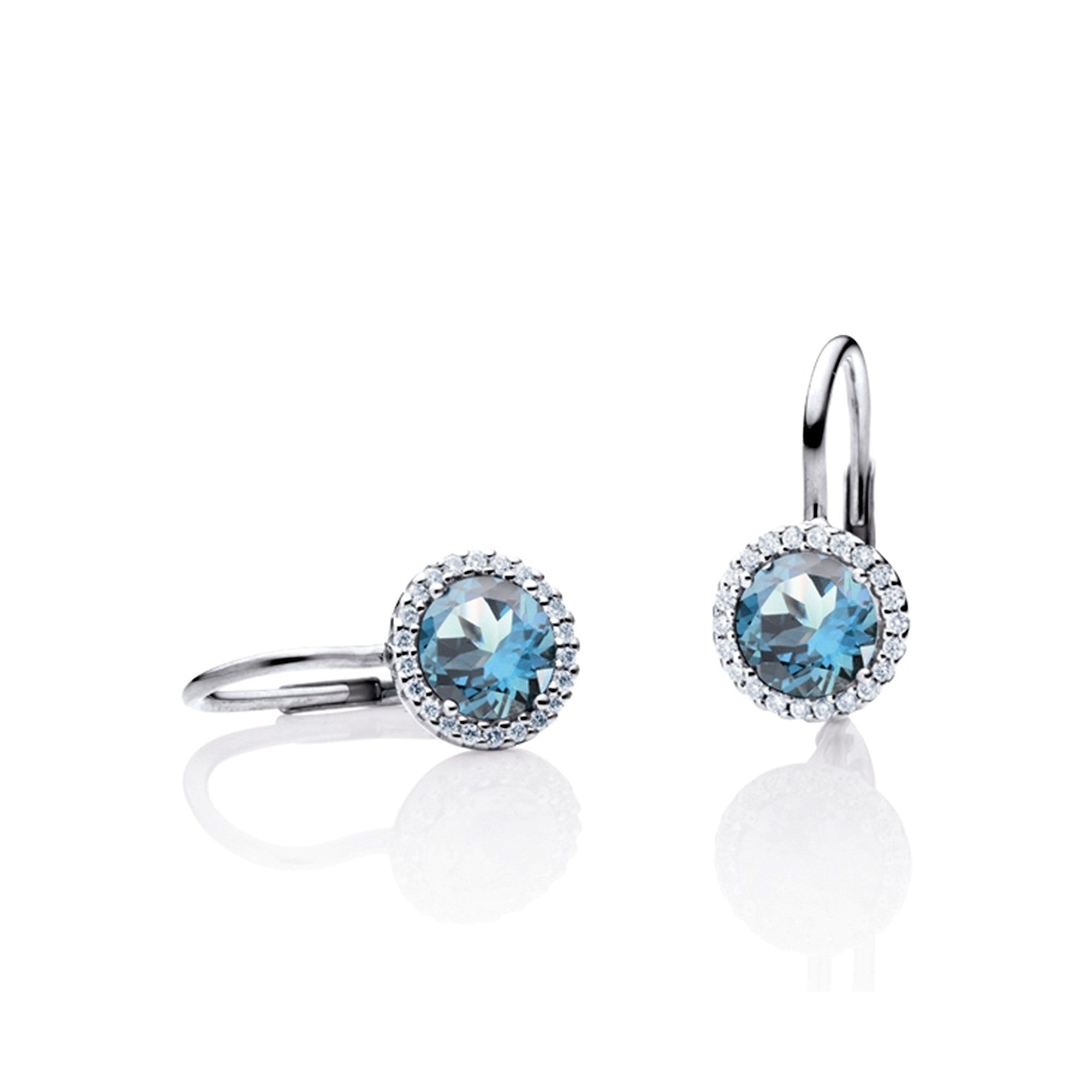 Capolavoro Ohrhänger Espressivo (OH8TOA00619) aus Weißgold mit Diamant und Topas