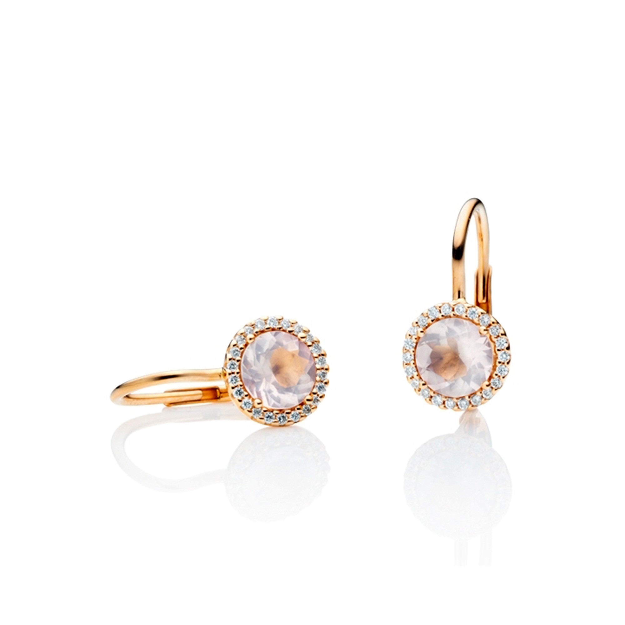 Capolavoro Ohrhänger Espressivo (OH9ROK00619) aus Roségold mit Diamant und Rosenquarz